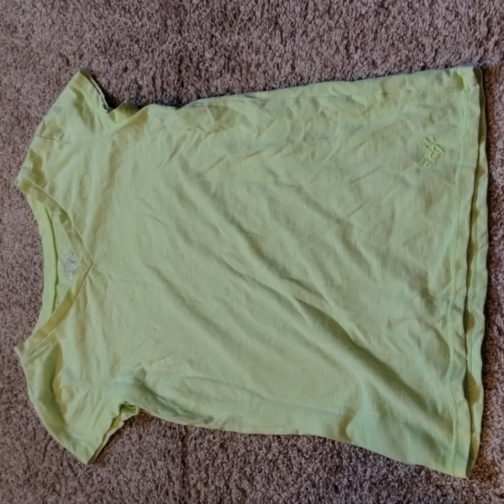 Justice yellow/green girl's v neck shirt
